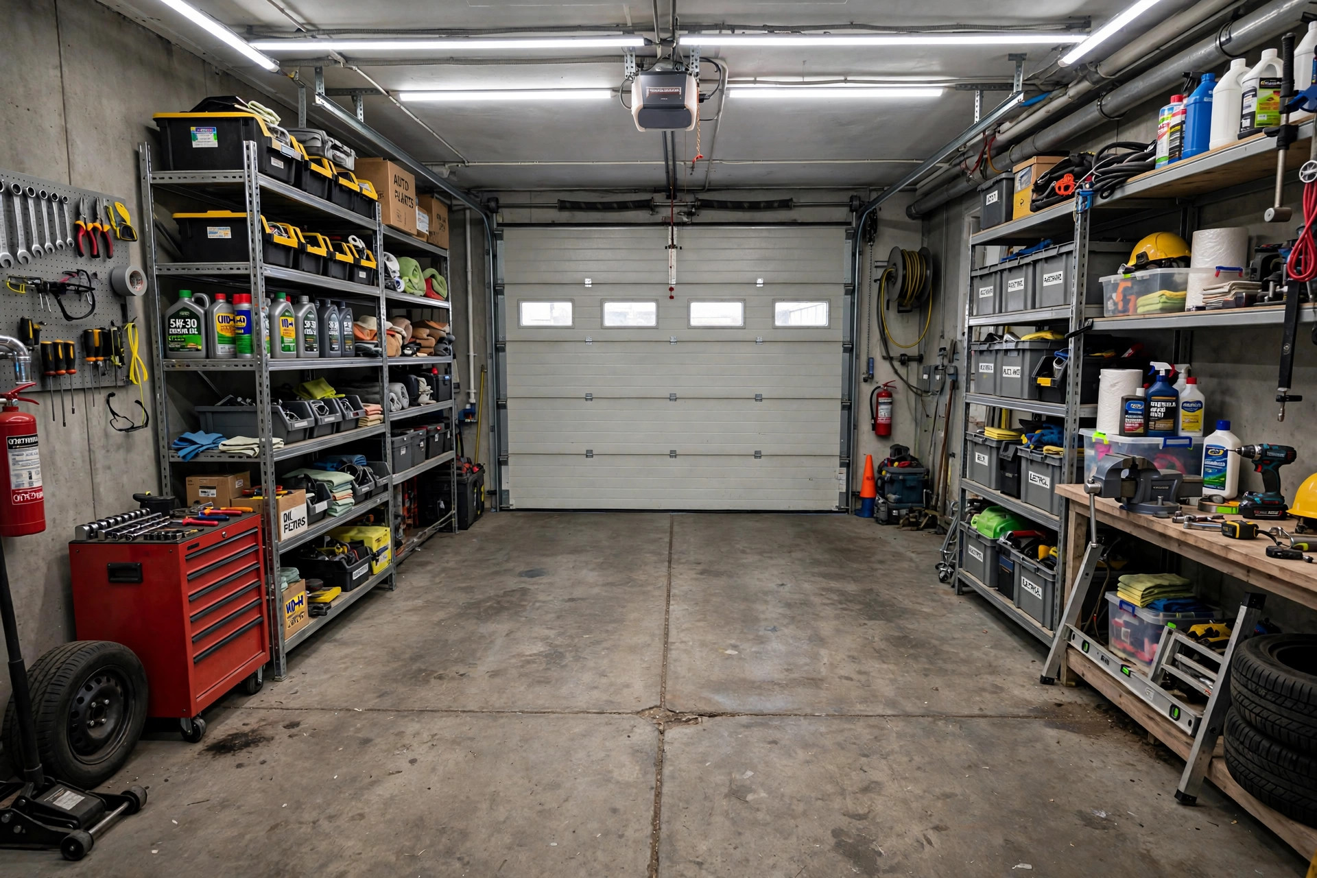 Worn concrete floor